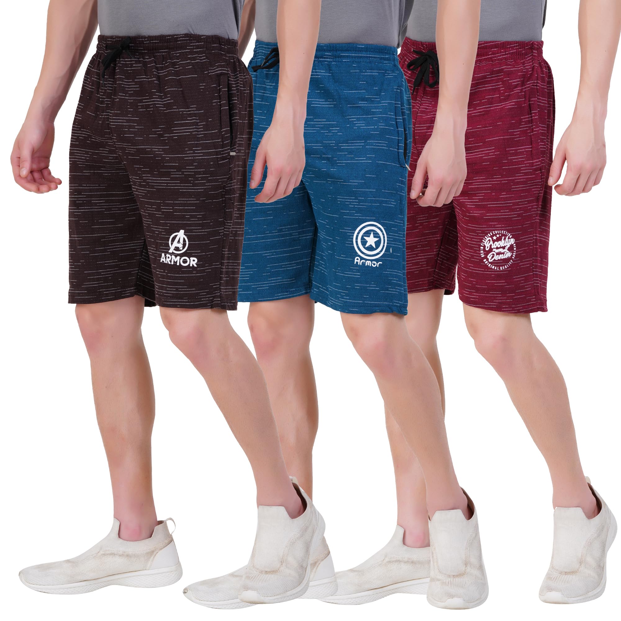 Men's Cotton Shorts – Pack of 3| Stylish Gym, Sports & Casual Wear for Men Multicolor-image-10