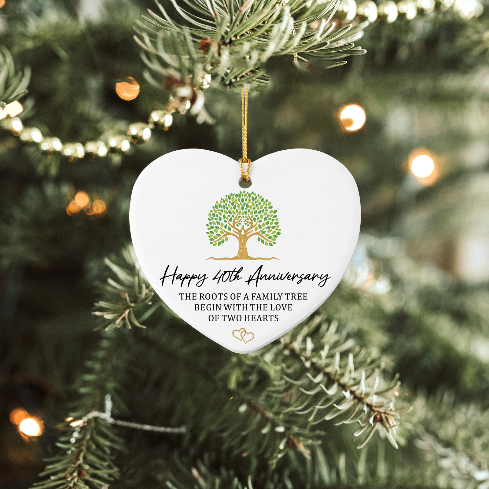 40th Anniversary Marriage Gifts for Couple Ornament Keepsake Sign Heart Plaque Happy 40th Anniversary Ideas Gift for Couple 40 Year Anniversary Wedding Gifts for Her Him Husband Wife