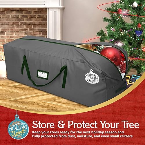 Miniatura 5 de HOLIDAY SPIRIT Bolsa de almacenamiento para árbol de Navidad  Bolsa resistente para árbol de Navidad con asas reforzadas duraderas y cremallera,