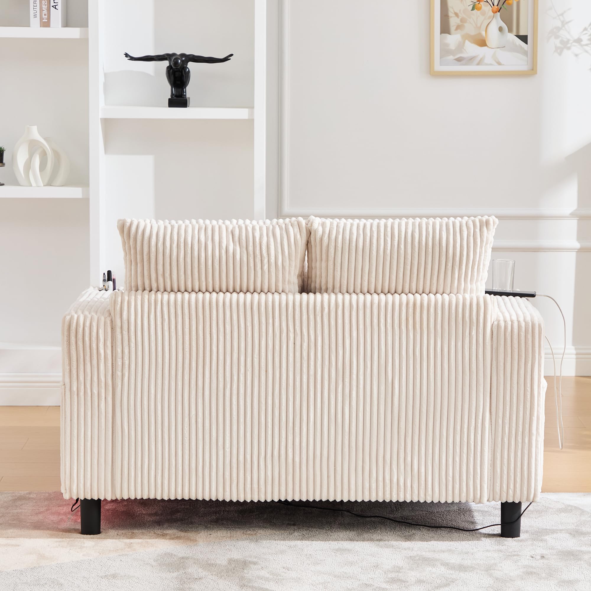 Canapé convertible capitonné 90/180x190 cm - avec éclairage LED - avec prise - multiples Canapé convertible capitonné 90/180x190 cm - avec éclairage LED - avec prise - multiples