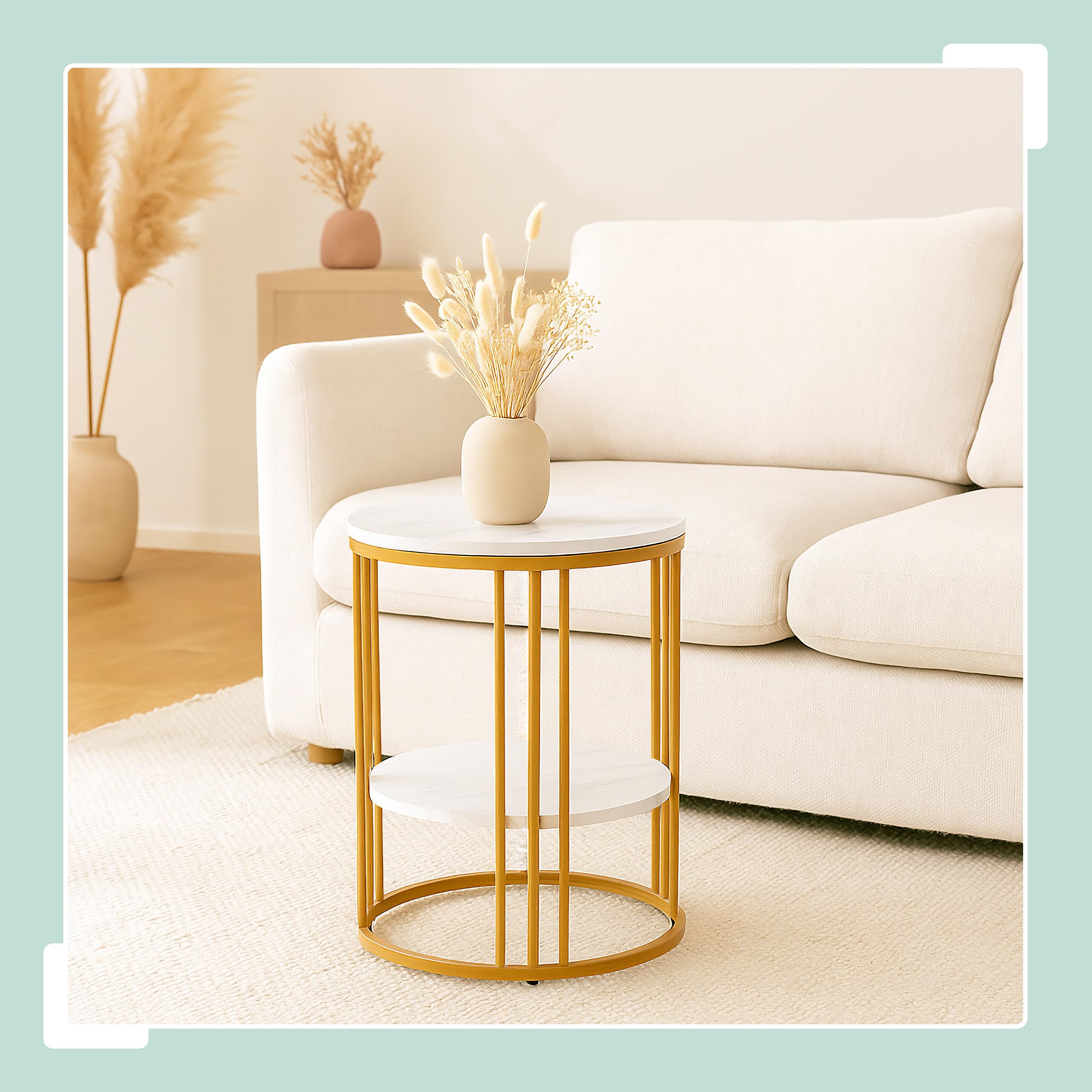 Ronde bijzettafel met marmer look kopen