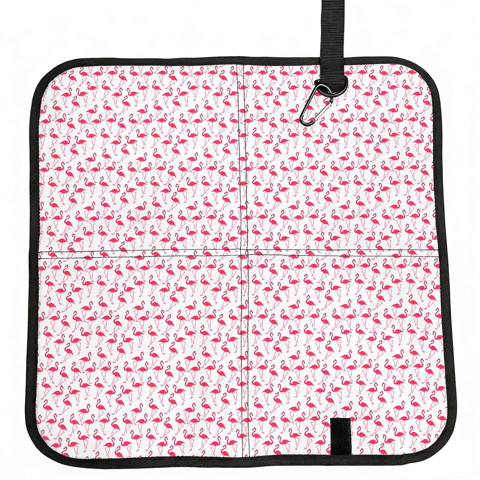 NImongt Pink Flamingo Pattern Print Portable Chair Pad Foldable Seat Cushion Outdoor Seating Office Picnic Camping