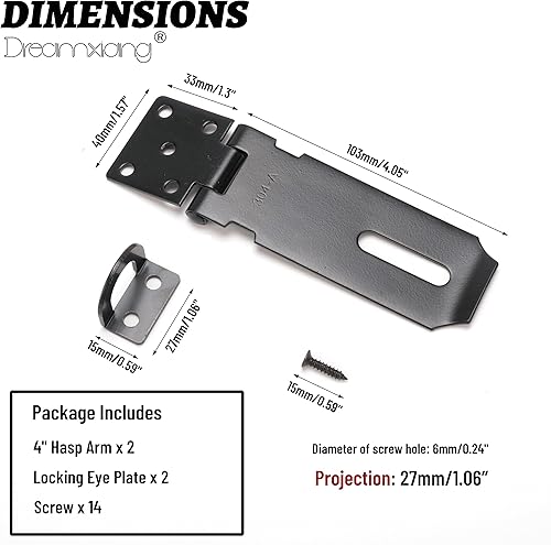 Miniatura 2 de Dreamxiang Cerraduras de puerta, cerrojo de acero inoxidable, cierre de seguridad para puertas exteriores, ventana, armario, armario, jaula para
