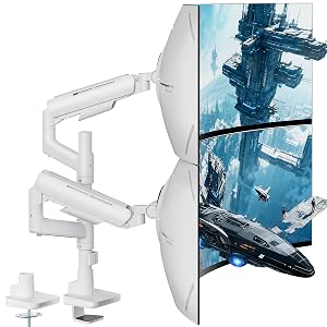 ARES WING Dual Monitor Mount for 17-49 Inch Ultrawide Heavy Duty Curved Screen Computer Monitor Arm Desk Mount