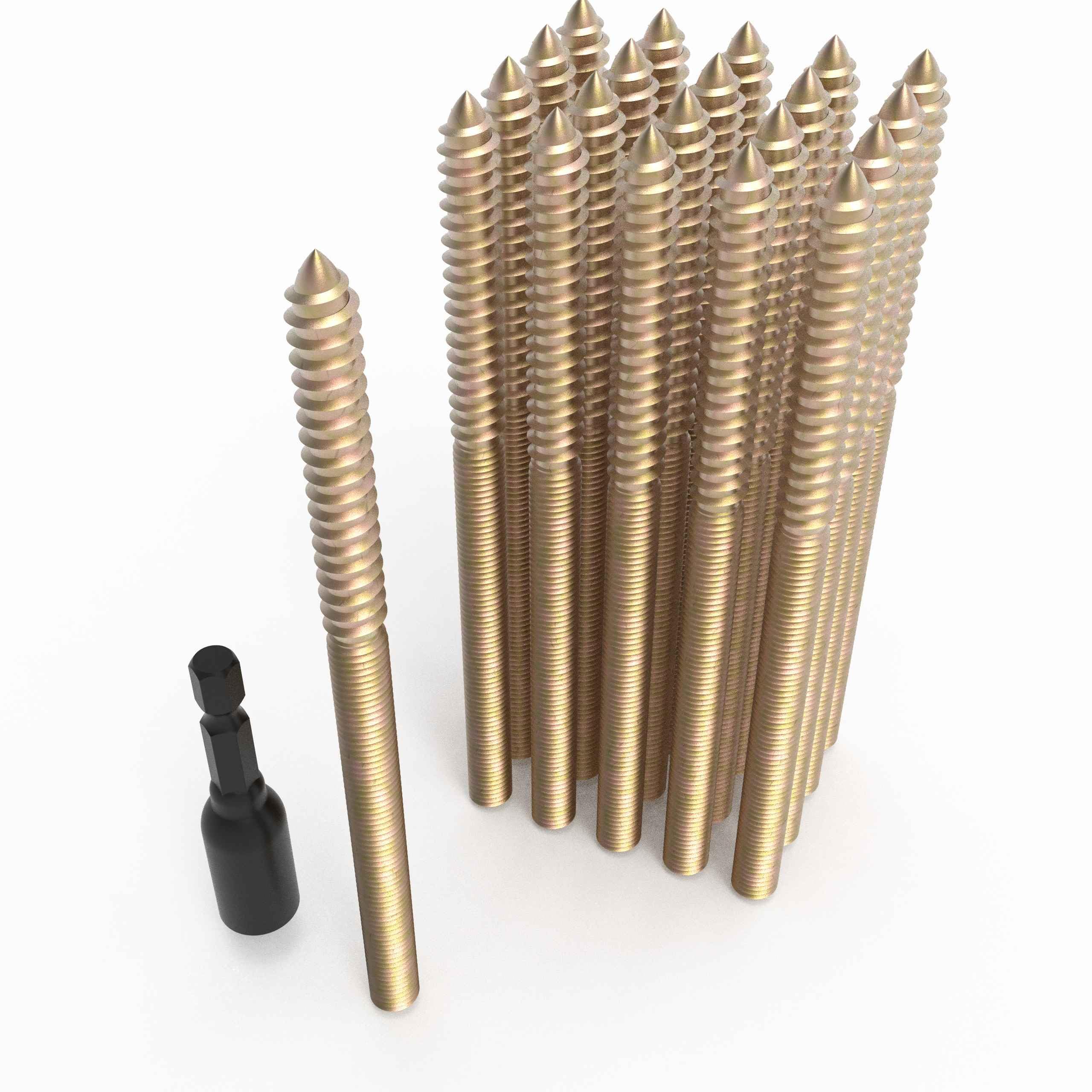 Pisman 5/16" X 4" 20PCS Single Pointed Double Ended Screws Have Various Sizes.