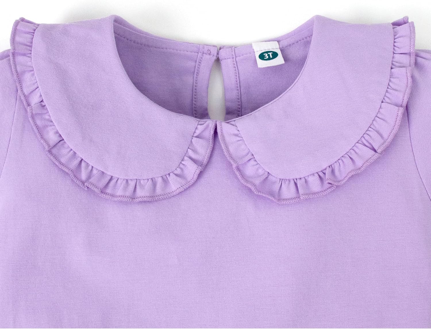 Magic Park 12M-14Y Toddler Short Sleeve T-Shirt Girls Ruffle Blouse Kids Solid Color Tee Casual Tops Holiday Clothes - Image 4