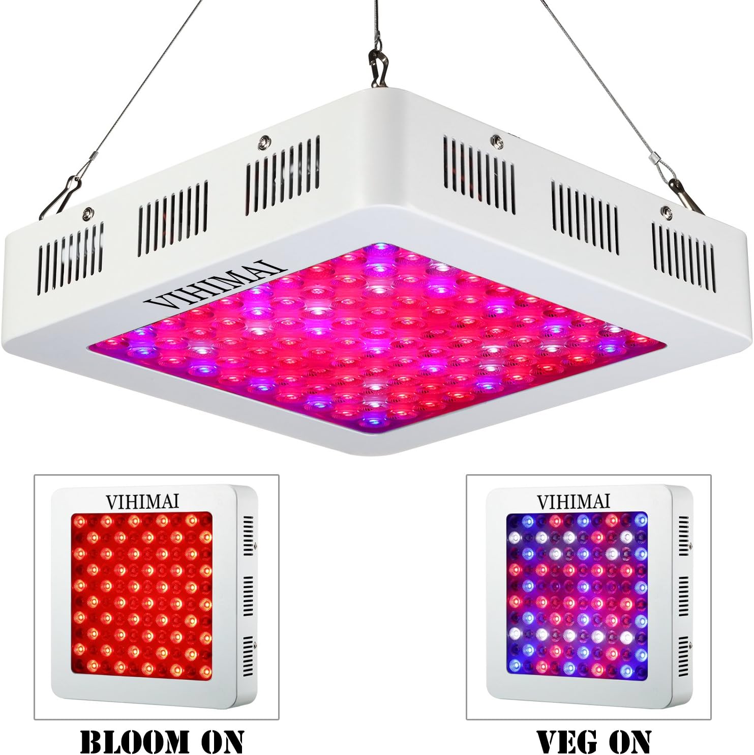 1500w LED Grow Light Triple Chips Optical Lens-Series Full Spectrum Grow lights with UV and IR for Indoor Plant Greenhouse Hydroponic Veg and Flower