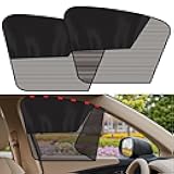 Car Window Shades, 2Pack Magnetic Front Car Window Cover, Half Blackout & Half See-Through Driver Side Window Sun Shade for Eating/Breastfeeding/Taking a Nap/Clothes Changing/Camping