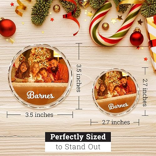 Miniatura 4 de Adornos de Navidad personalizados, adorno de cristal con foto personalizada, fabricado en Estados Unidos, familia, mascotas, primera decoración de