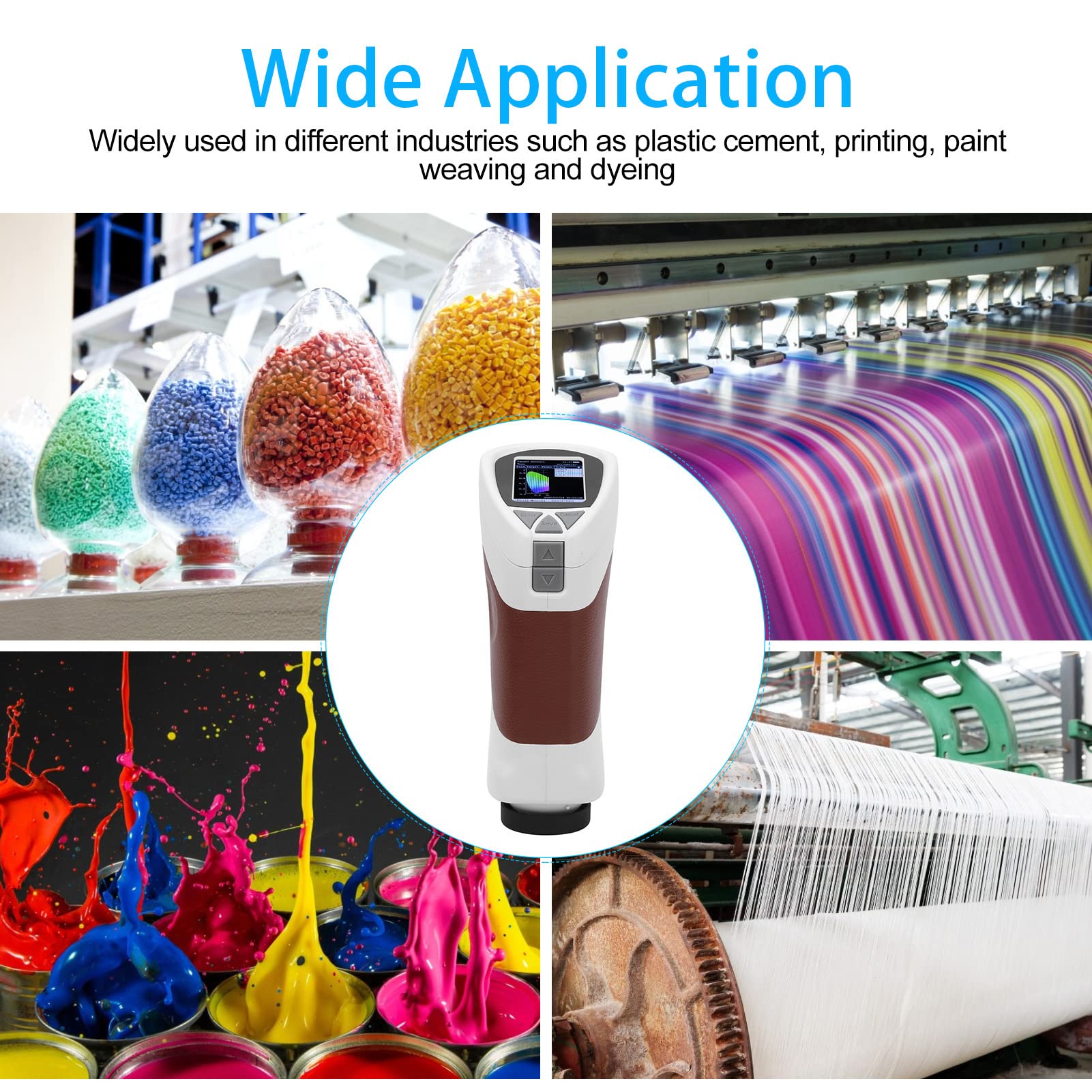 Farbmessgerät, CS-10 8MM ABS Hochpräzises Digitales Colorimeter, Tragbares Color Reader, Farbfächer Digital Bestimmen und Identifizieren für Kunststofftüchern Pulvern