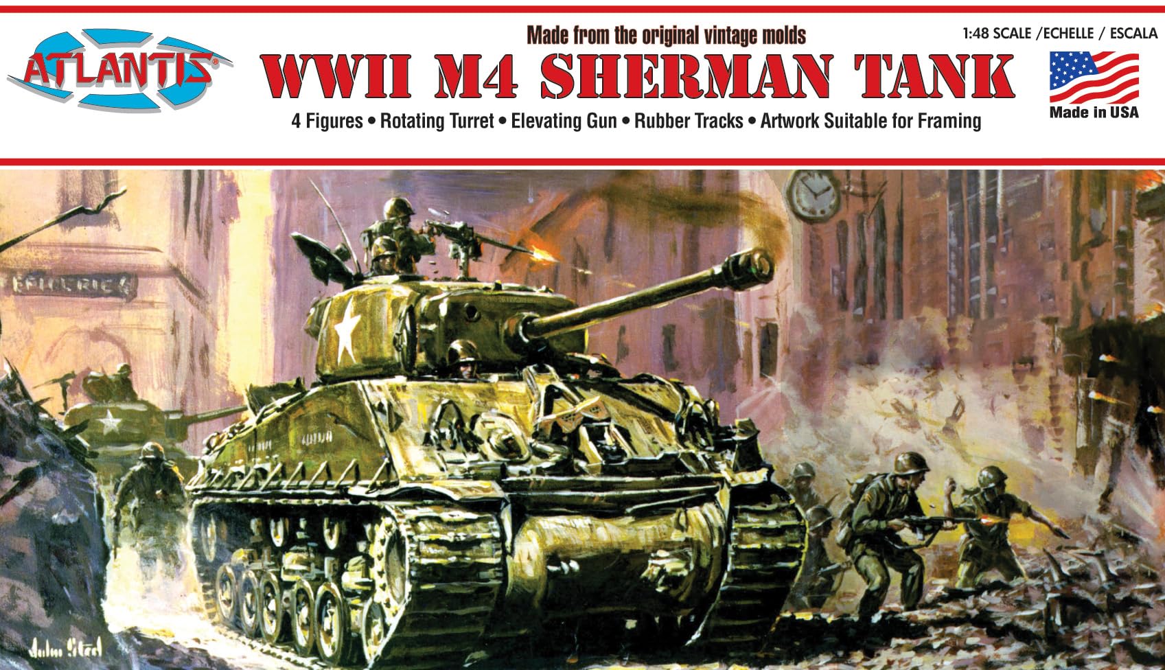Amazon | アトランティスモデル 1/48 WW2 M4A3E8 シャーマン 中戦車