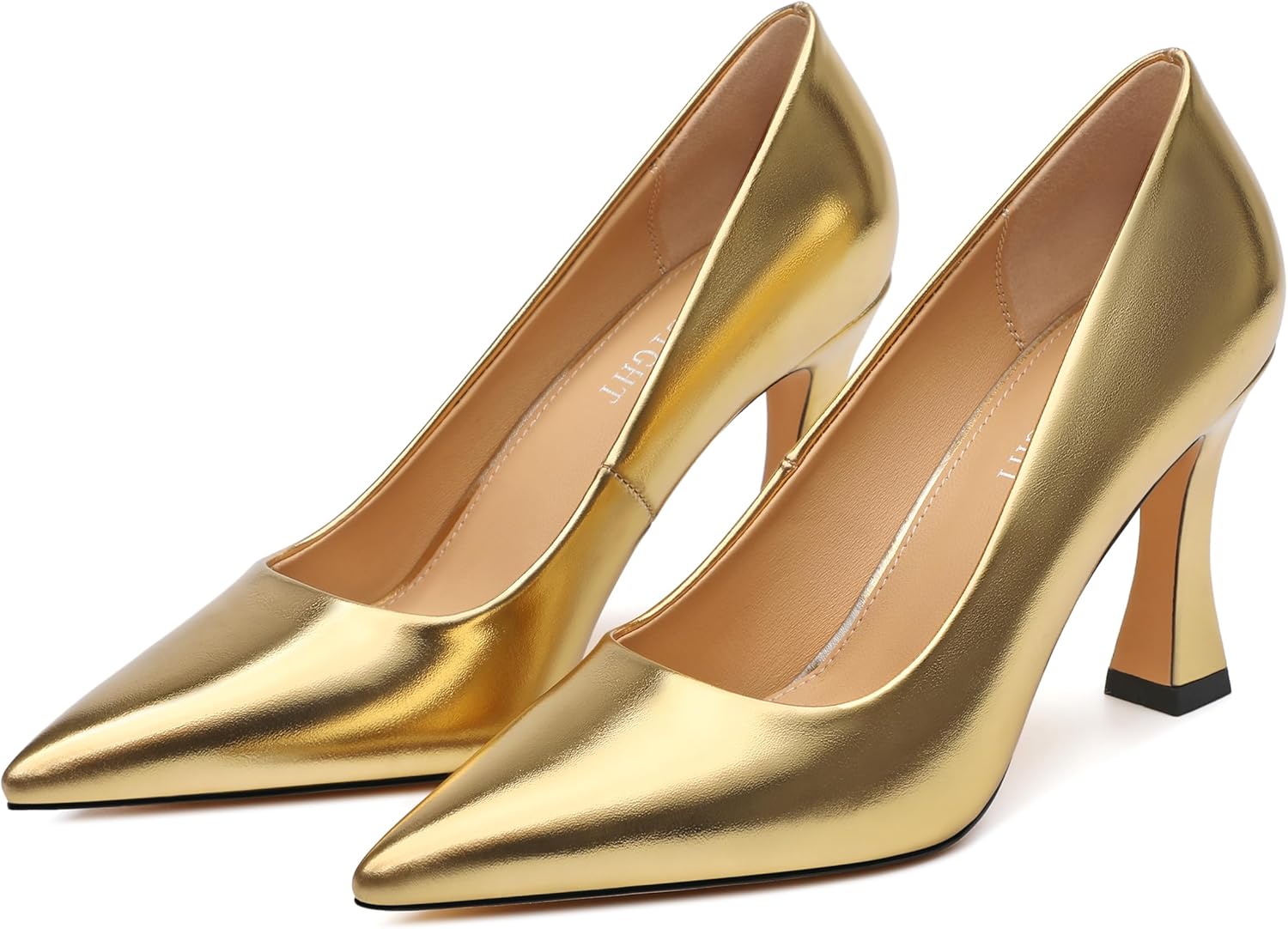 AMBELIGHT Women's Pointed Toe Stiletto Pumps 3.2 Inch High Heels Slip On Classic Comfort Dress Shoes for Wedding Party Office Work - Image 4