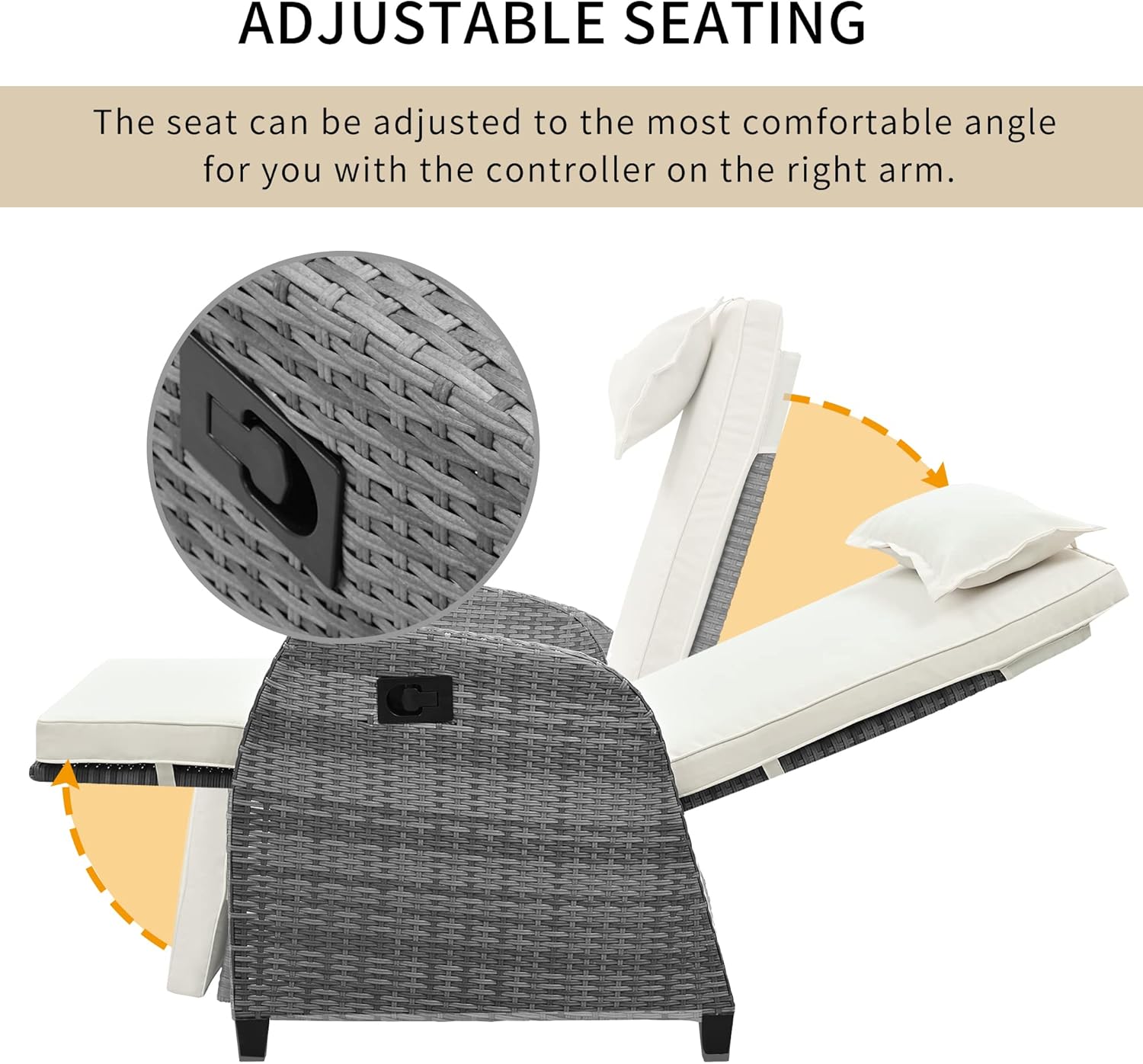 Image demonstrating the adjustable seating mechanism of the chair.