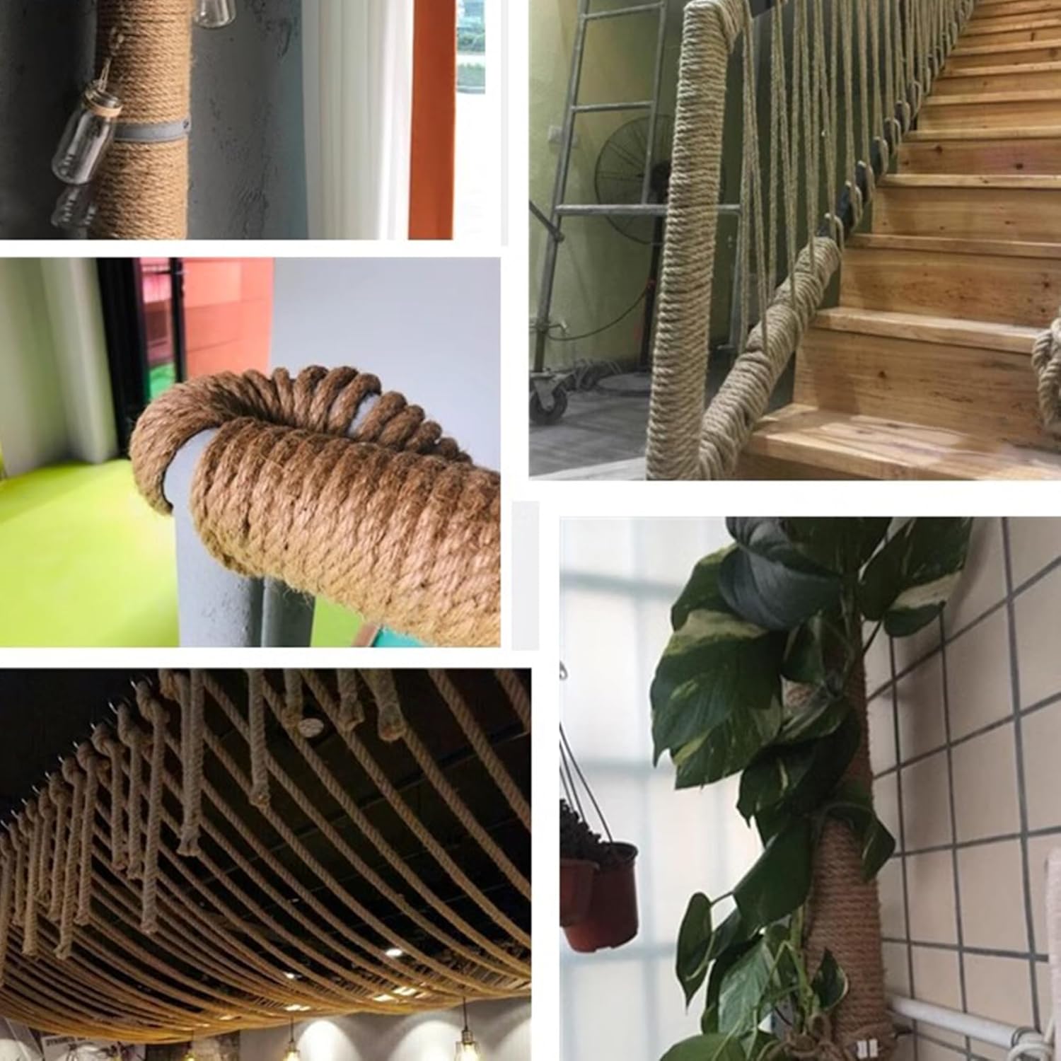 Natural Jute Twine Strin, Bulk Hemp Jute Rope Ideal for Tug of War, Deer Hunting, Nautical, Crafts, Swing, Packing Material Burlap Ribbon, Christmas Knitting Macrame Decoration(35mm/100 Feet)