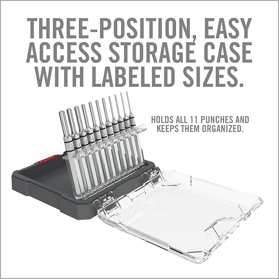 Real Avid 11-Piece Pin Punch Set - Portable All-in-One Punch Set with Storage Case - Choose Between Roll Pin, Standard or Brass and Steel Set