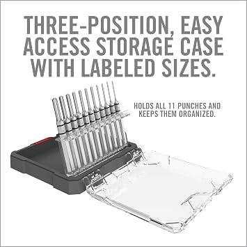 Real Avid 11-Piece Pin Punch Set - Portable All-in-One Punch Set with Storage Case - Choose Between Roll Pin, Standard or Brass and Steel Set