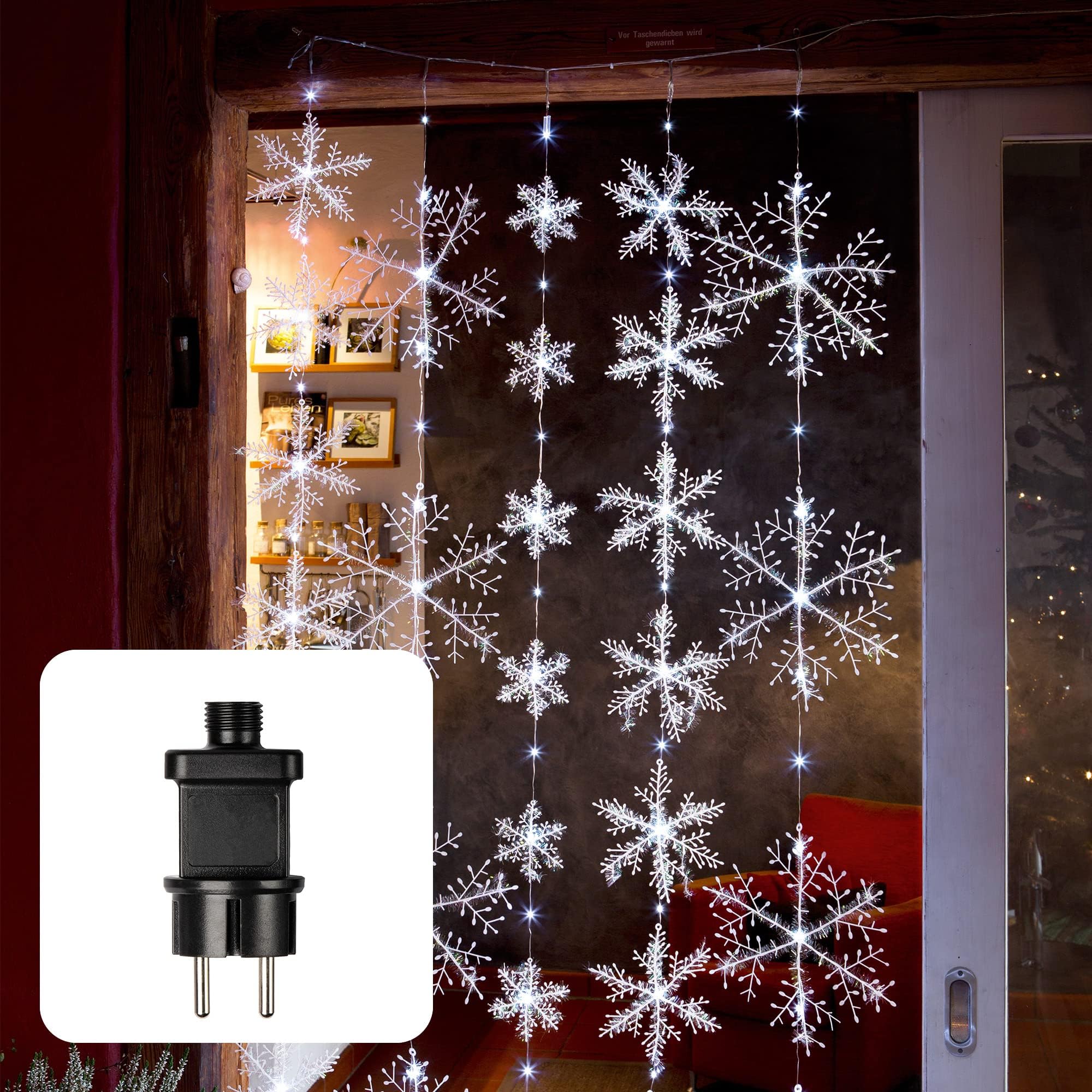 Spetebo LED Sternenvorhang 100x80 cm 63 LED warmweiß Fenster Deko