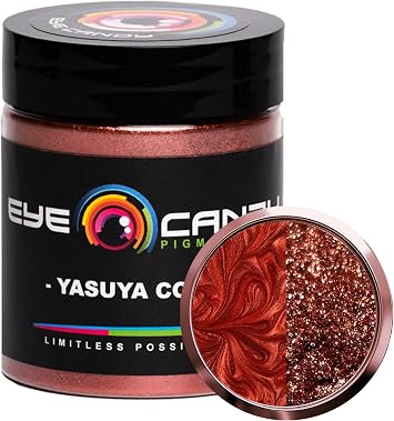 Eye Candy Pigments Premium Copper Mica Powder - Yasuya Copper 25gr - for Epoxy, Resin, Soap, Paint, Woodworking, Acrylic Pouring, Bath Bombs, Fishing Lures - DIY Arts and Crafts Additive