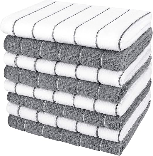 AIDEA Kitchen Towels, Absorbent Dish Cloth for Kitchen, Soft Dish Towels for Home, Multi-Purpose Cloths for Household Cleaning and Drying-8PK, 12”x12”