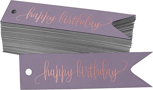 Miniatura 52 de Etiquetas de papel para colgar con texto en inglés «Happy Birthday», 100 unidades Azul,Aqua Blue,Negro -,azul, cerceta (Dark Teal Blue),Rosa