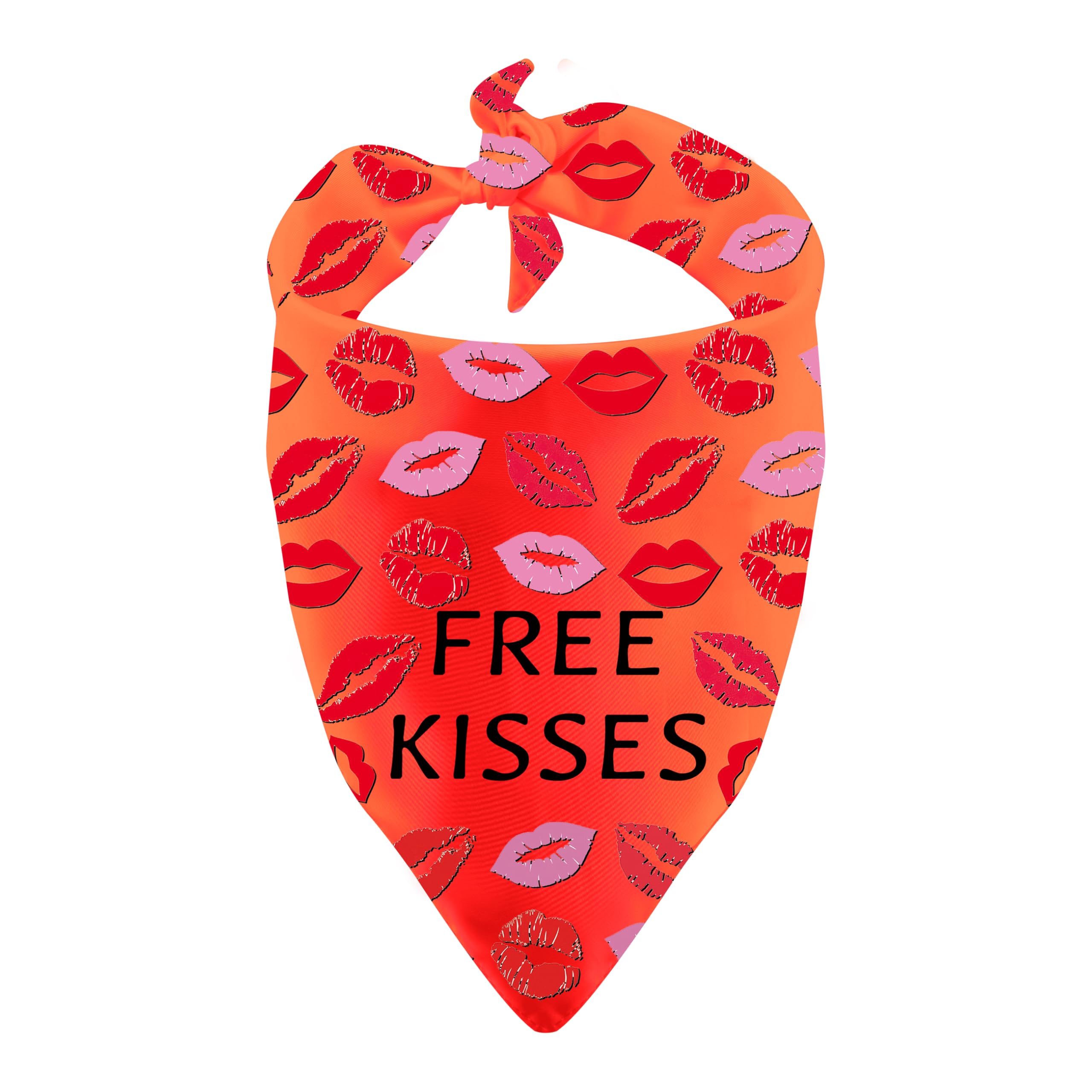 Funny Dog Bandana Free Kisses Dogs Scarf Gift for Dog Lovers (Free Kisses)