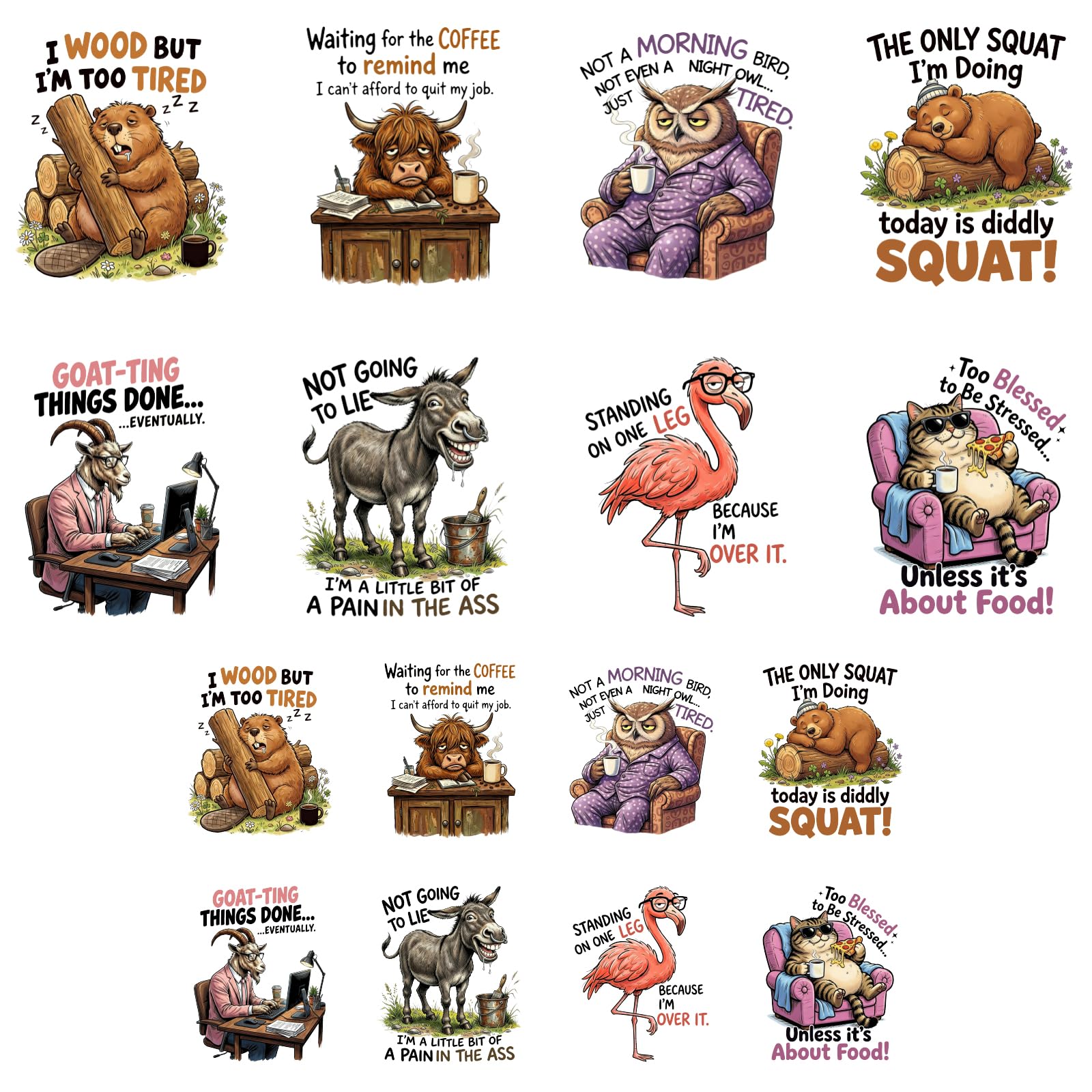 ANATTASOUL 16Pcs Animals Iron on Transfers for T-Shirts DIY Craft — image 1