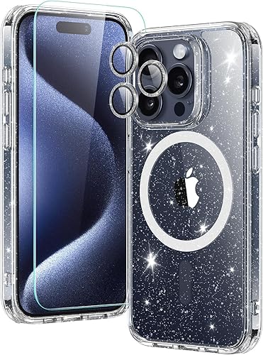 ESR Juego de protecciĂłn de funda hĂbrida clásica (HaloLock), compatible con iPhone 15 Pro Max, brillo transparente ESR Juego de protecciĂłn de funda hĂbrida clásica (HaloLock), compatible con iPhone 15 Pro Max, brillo transparente