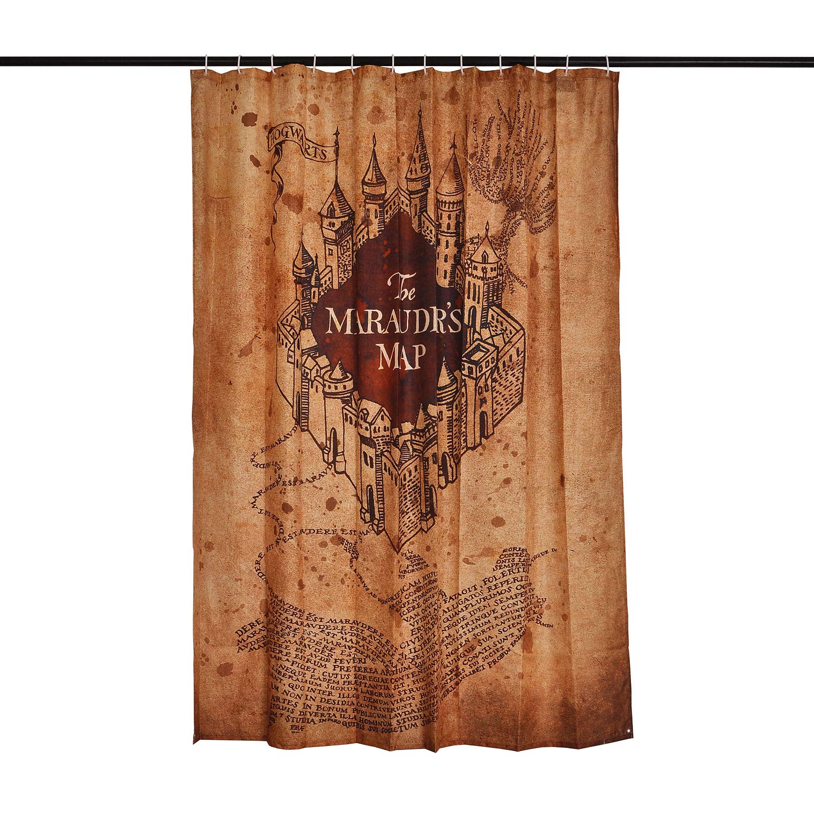 Elbenwald Harry Potter Duschvorhang Wand Banner Karte des Rumtreibers Frontprint 180 x 200 cm Polyester beige