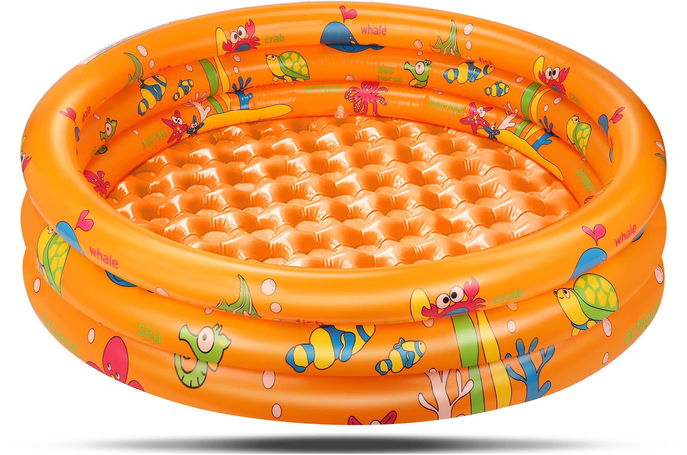 Kiddie Pool Rings Baby Inflatable Pool With Padded Bottom