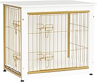 Vista 40 de DWANTON - Perrera con cojín, de madera, con puertas dobles, para interiores, XL, 43.3 pulgadas de largo, beige grisáceo