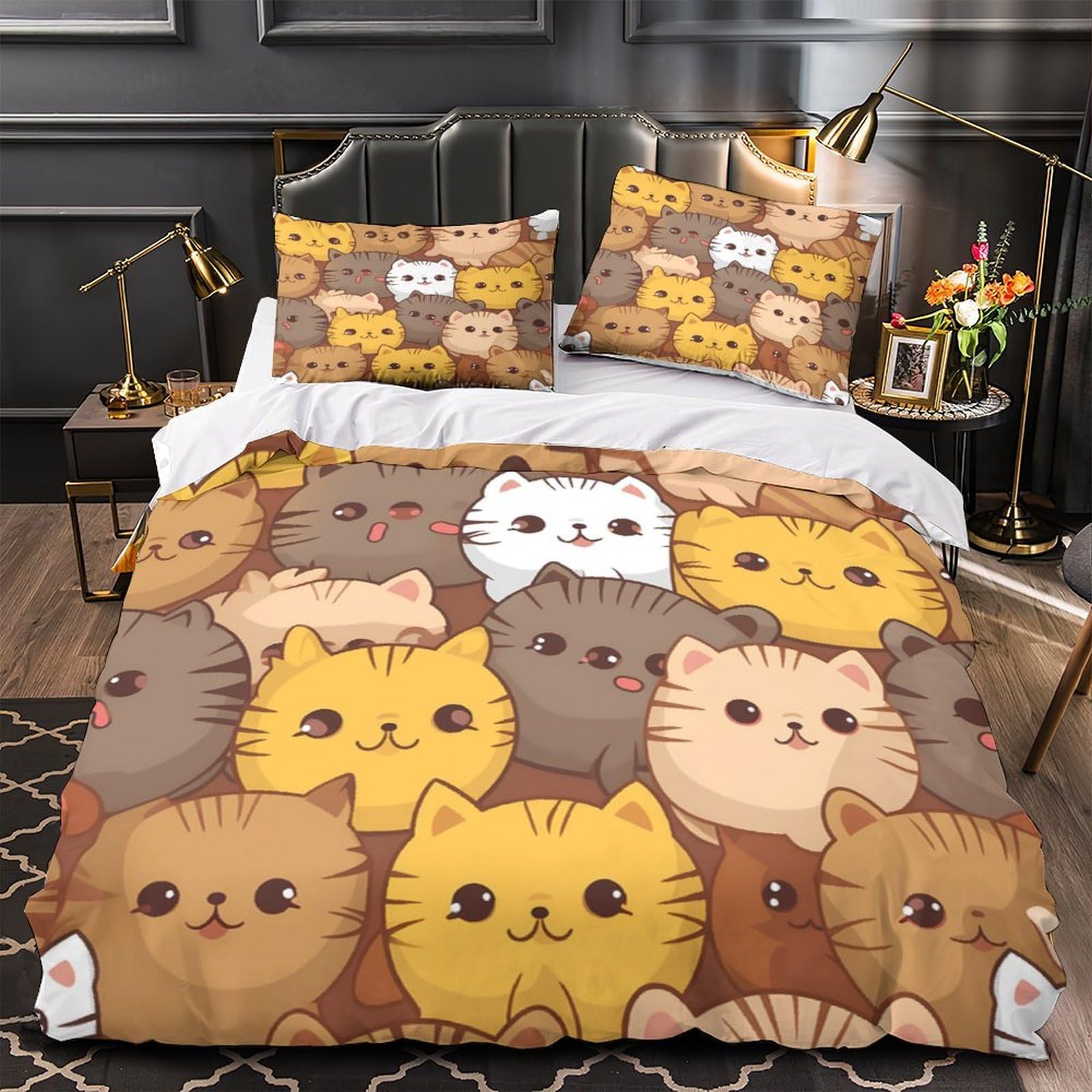 Housse de Couette Chat Kawaii 3D pour la Chambre Cosy des Adolescents