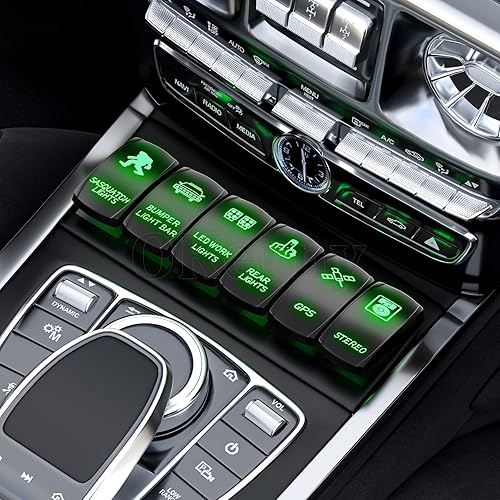 Miniatura 17 de Interruptor de palanca basculante, barra LED, interor trasero de roca, bocina antiniebla, interruptor de luz todoterreno, interruptor momentáneo