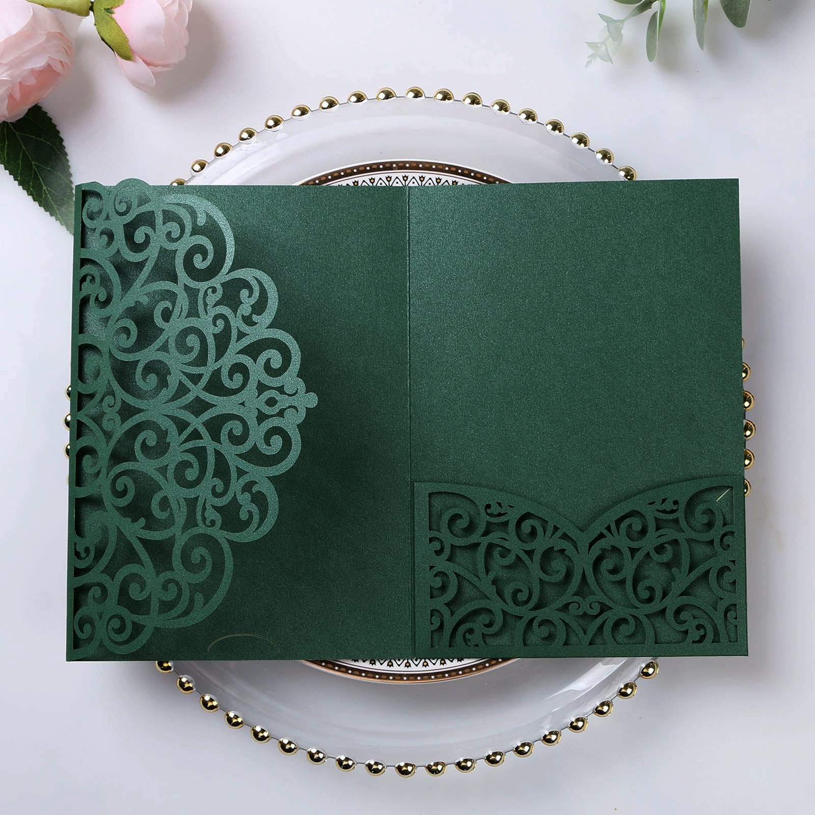 ponatia 20PCS Wedding Invitation Cards Kits 5x7 Emerald