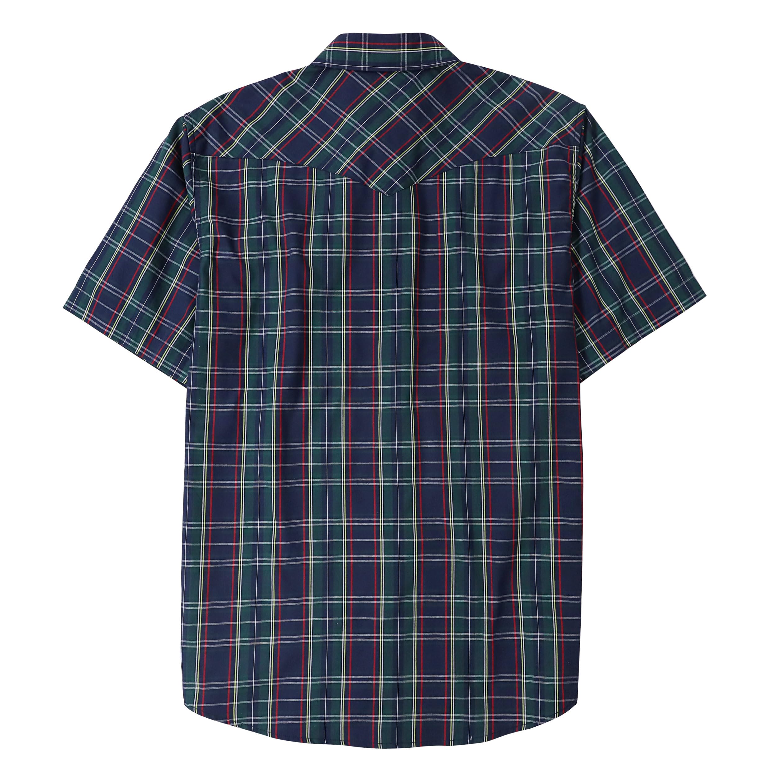 Dubinik® Camicia Uomo Maniche Corte Quadri Camicia Uomo Estiva Western Bottoni Automatici Cowboy Casual Comoda Camicia Uomo