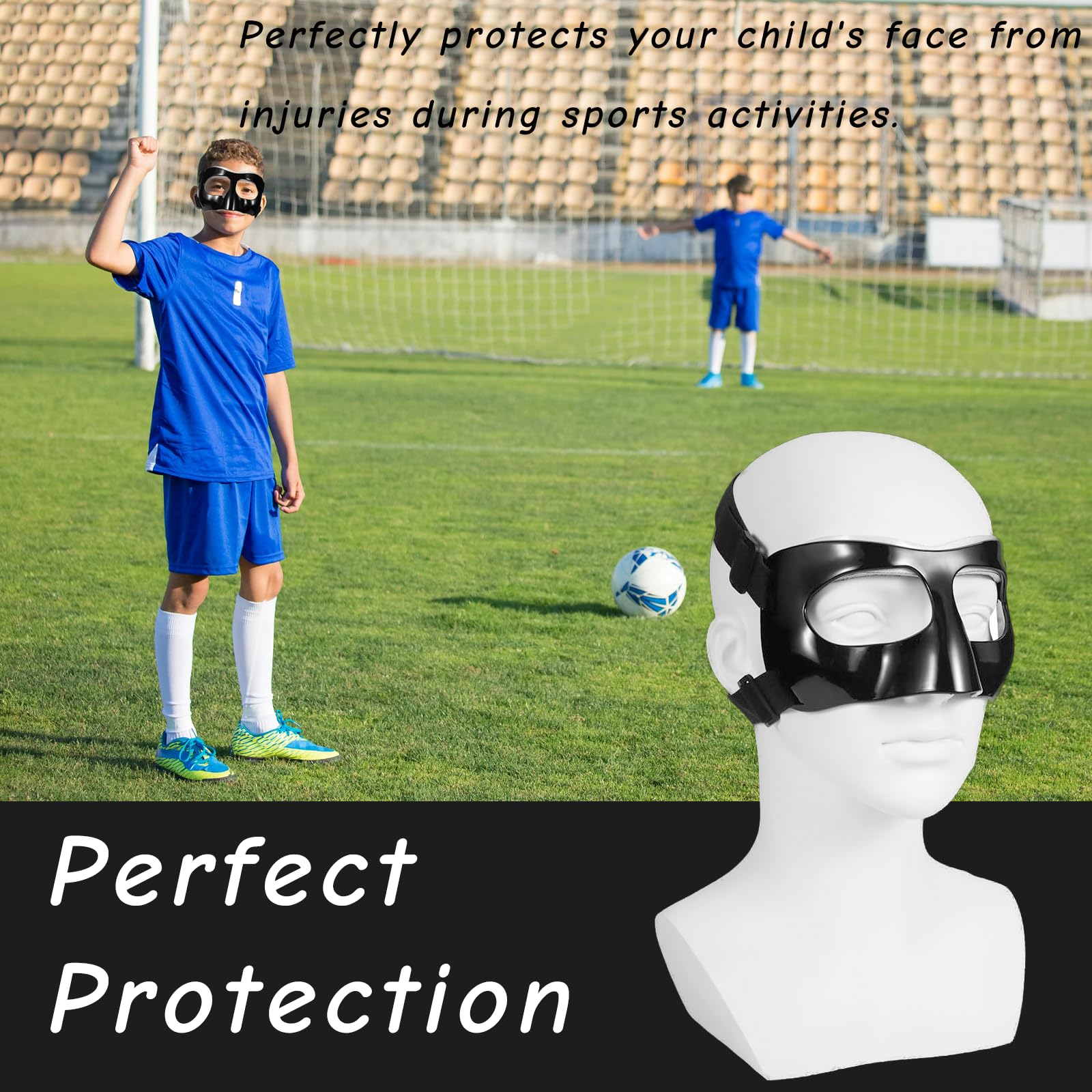 Nasenmaske Fussball, Sportmaske, Nasenbeinbruch Maske, Kleine Größe Mit Polsterung Für Kinder Und Jugendliche, Verstellbares Gummiband nasenschutz