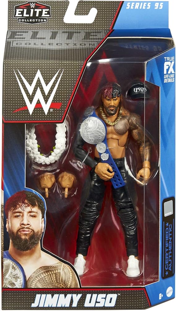 Mattel WWE Jimmy USO Elite Collection 6 Action Figure, 6-inch Posable Collectible Gift for WWE Fans Ages 8 Years Old & Up