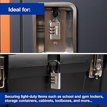 Brinks 28mm Aluminum Resettable 3-Dial Combination Padlock