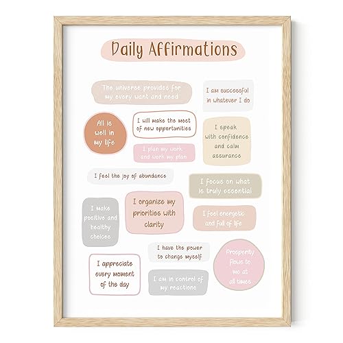 HAUS AND HUES Positive Affirmations Wall Art – Inspirational Quotes