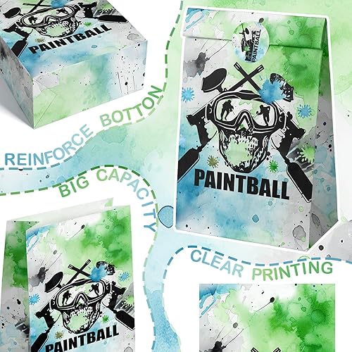 Miniatura 5 de Outego Bolsas de paintball para fiesta, bolsas de paintball, regalos de fiesta de paintball para niños, suministros de fiesta de cumpleaños