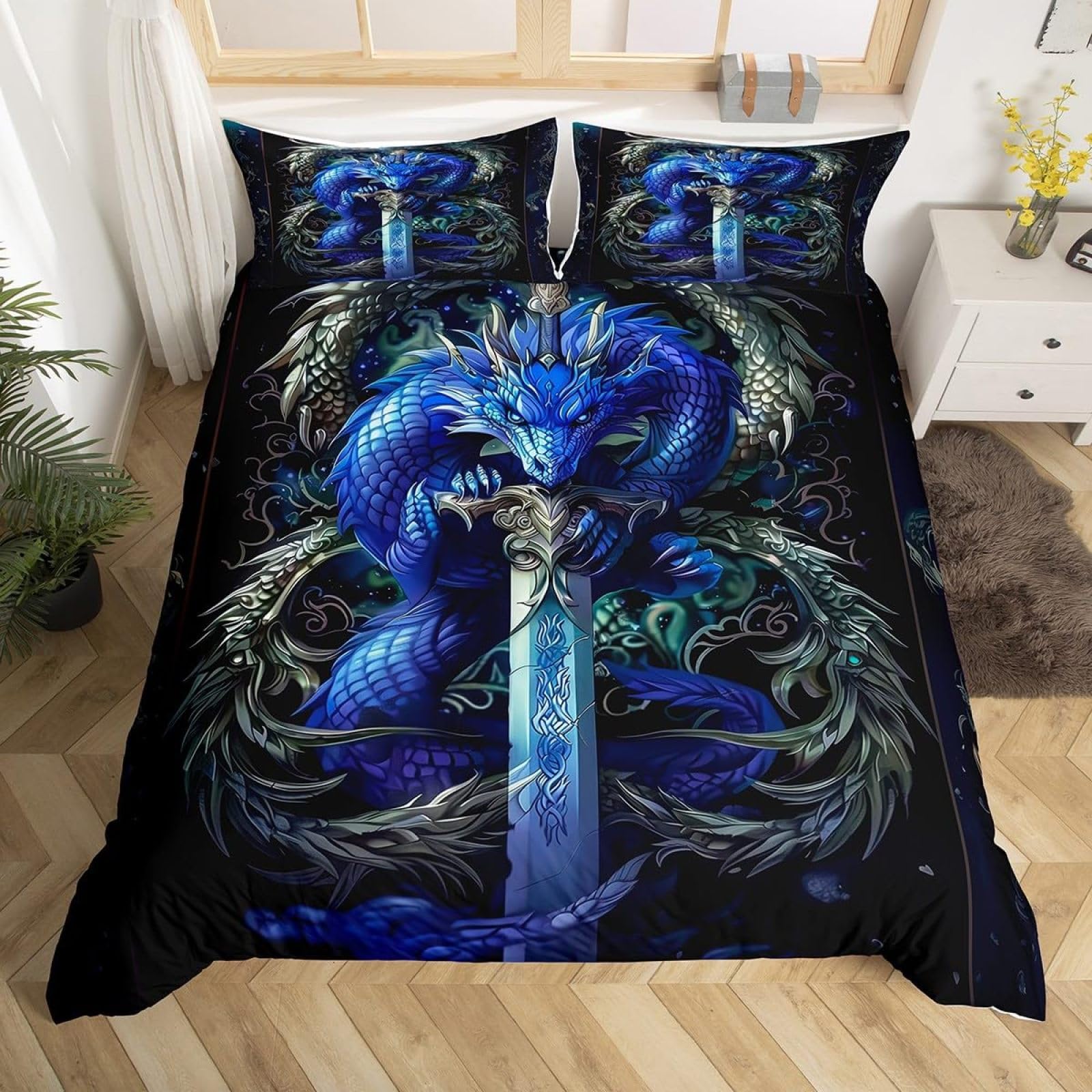 Parure de lit dragon 220x240 cm pour transformer votre chambre adulte en espace cosy