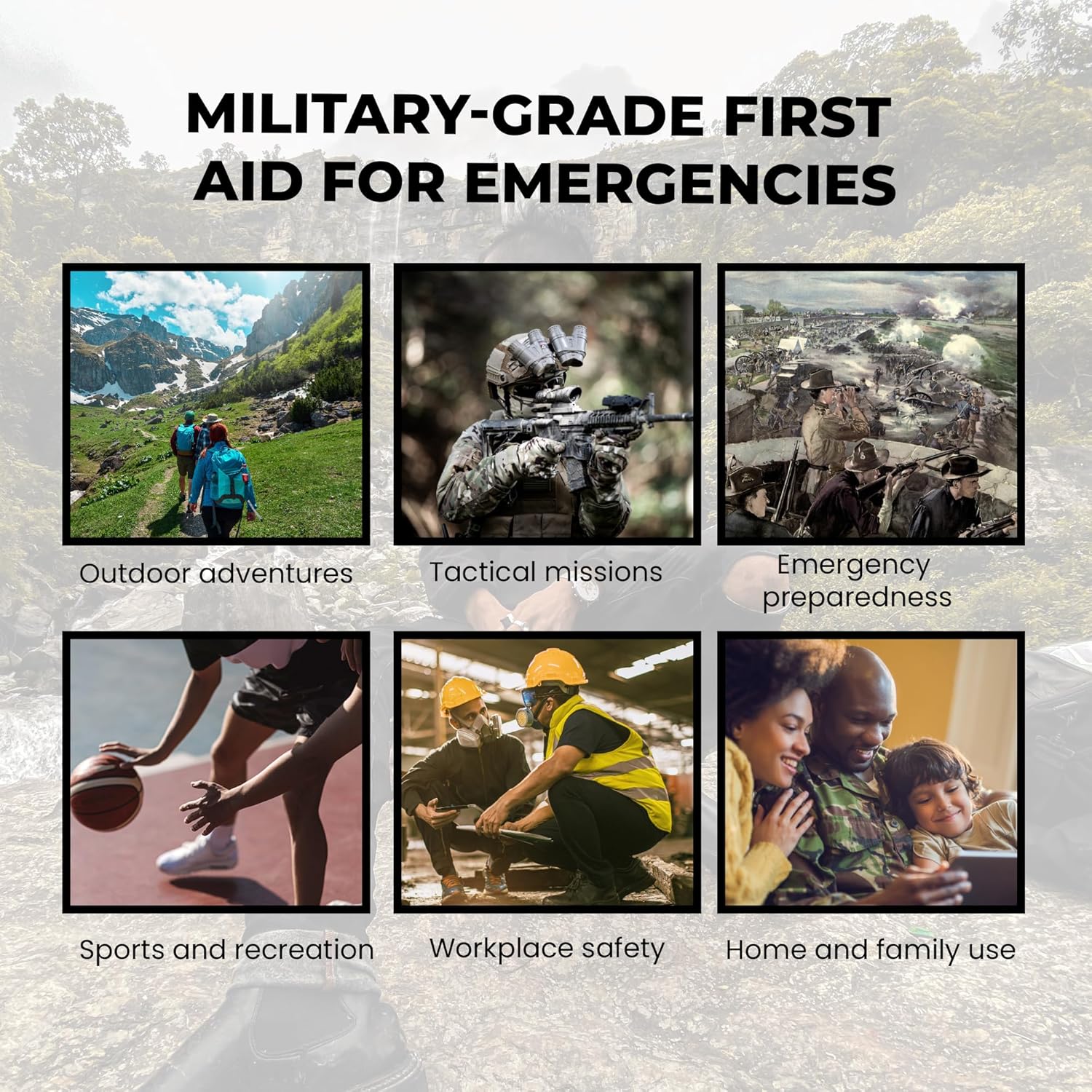 IFAK (Individual First Aid Kit) Trauma Kit with CAT Tourniquet — Medical Pouch for Tactical, Outdoor, Hiking, Military — Backpacking Emergency Medical Kit for Bleeding Control (Black)