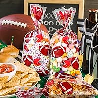 Vista 5 de Outus 100 bolsas de golosinas para fiesta de béisbol, bolsas de dulces de béisbol, bolsas de celofán de béisbol, bolsas de golosinas deportivas