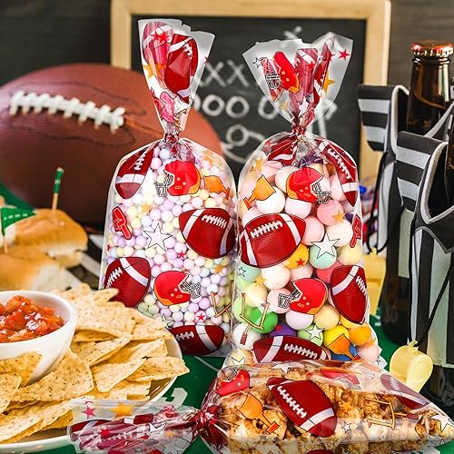 Miniatura 5 de Outus 100 bolsas de golosinas para fiesta de béisbol, bolsas de dulces de béisbol, bolsas de celofán de béisbol, bolsas de golosinas deportivas con