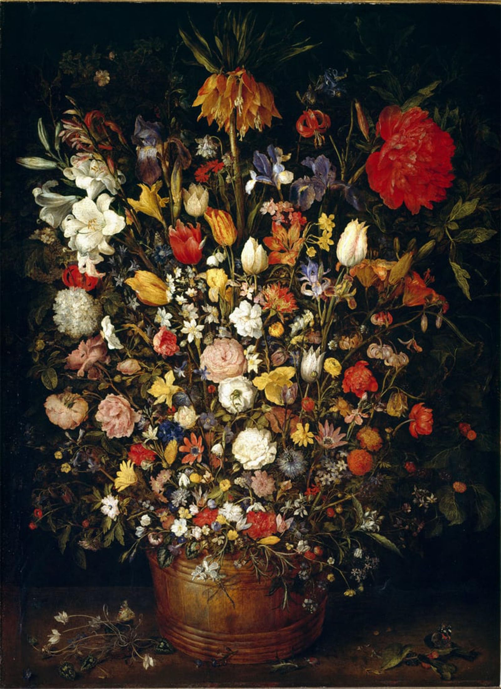 ARTXLXXBN Famous Painting Art Wall Decor Abstract Art Picture Large Bouquet of Flowers Painting by Jan the Elder Brueghel Animal Pictures for Home Decor 60x90cm