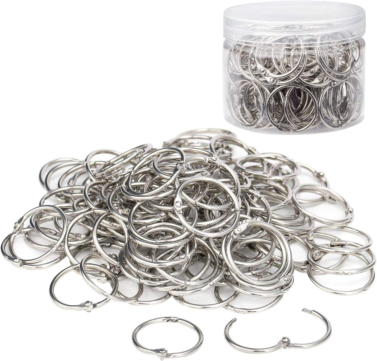 Tongtai 110 Pack Binder Rings 1 Inch, Loose Leaf Rings Nickel Plated Metal Key Ring for School, Home, Office Scrapbook Note Paper Index Cards Binding