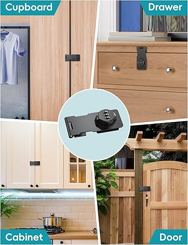 Miniatura 2 de Cerradura de cerradura de contraseña de gabinete, cerradura de combinación sin llave para puertas pequeñas, granero, baño, al aire libre, garaje,