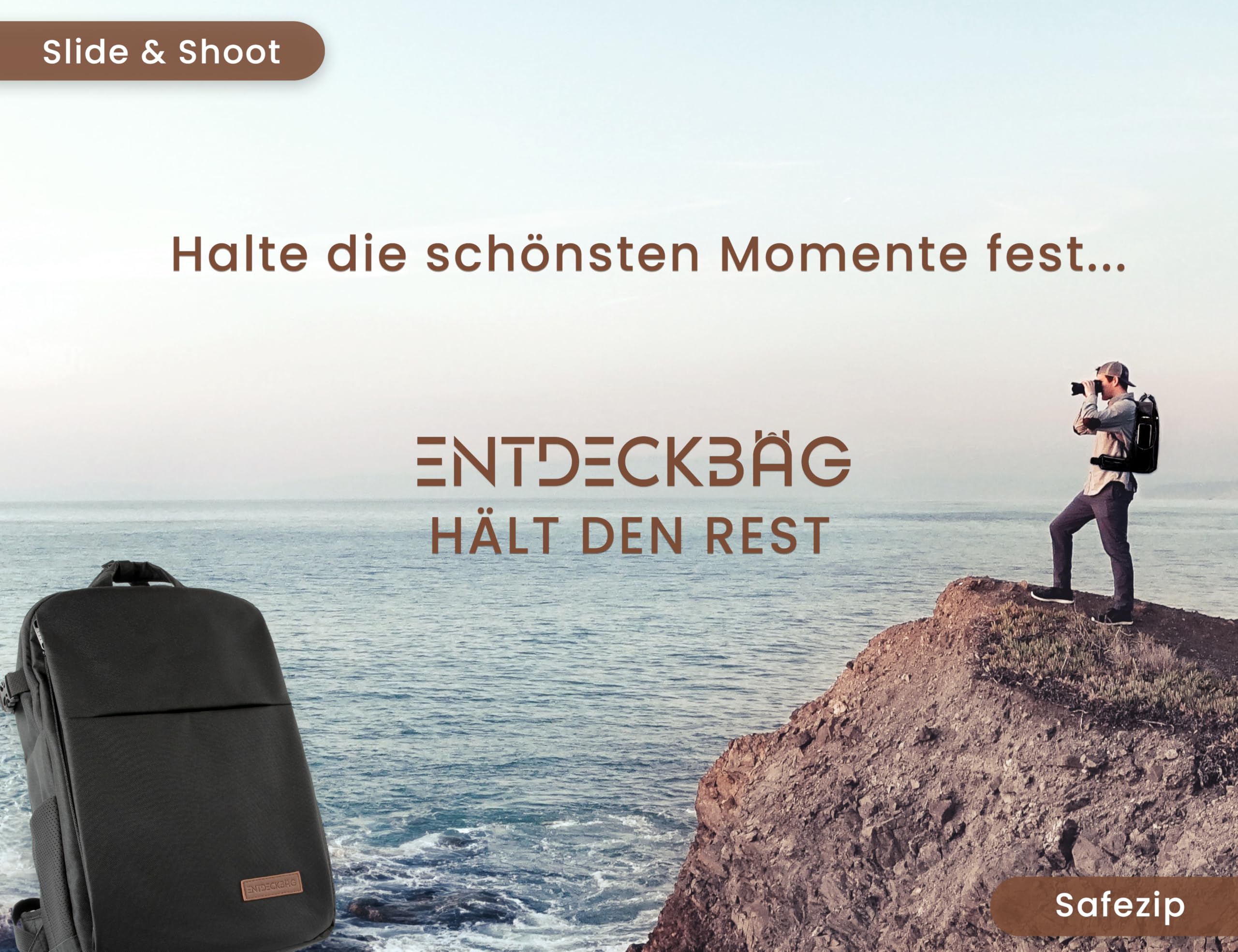 Fotorucksack Diebstahlsicher Schwarz Zugriff über die Rückseite
