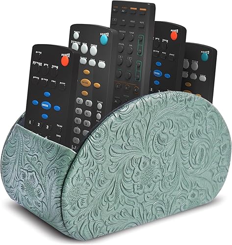 Miniatura 10 de QIELIZI Organizador de suministros de piel sintética, soporte de control remoto, organizador multifuncional de caja de almacenamiento de artículos