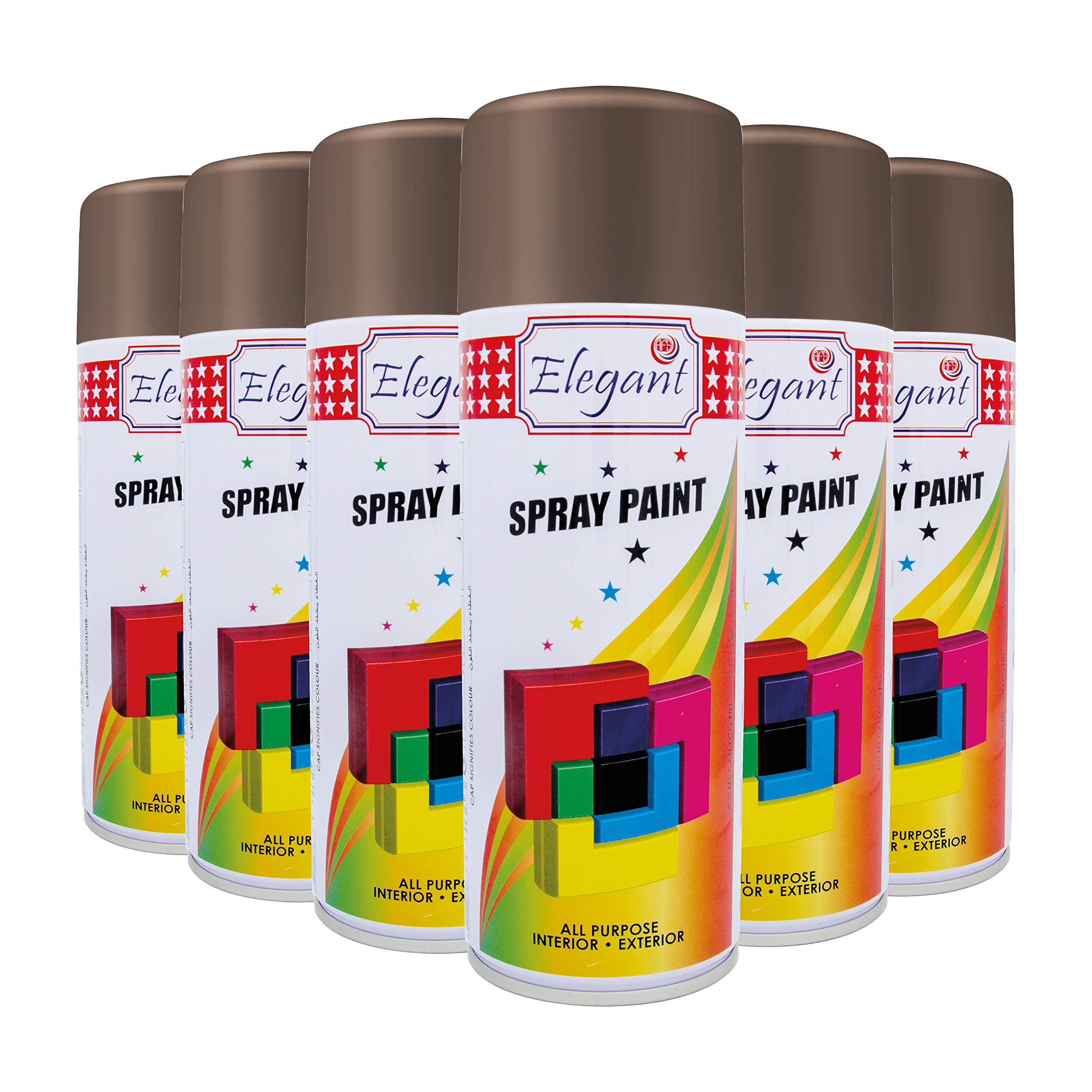 Buy Elegant Multipurpose SPRAY PAINT Brown 400ML PACK OF 6, 6
