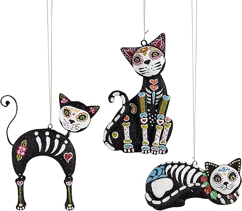 GALLERIE II Adorno de calavera de azúcar Dia De Muertos A3 Negro